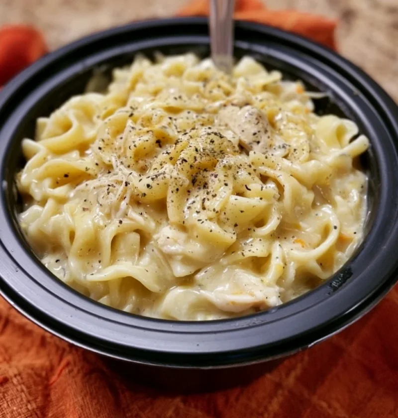 Slow Cooker Amish Chicken and Noodles