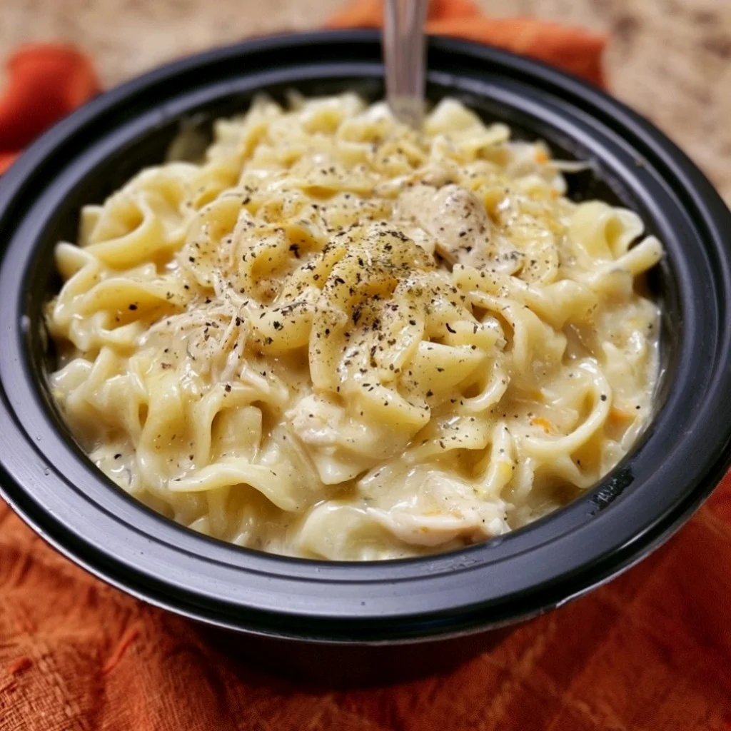 Slow Cooker Amish Chicken and Noodles