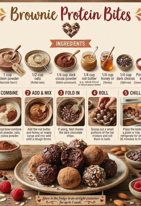 Healthy Brownie Protein Bites