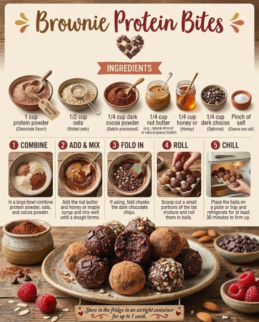 Healthy Brownie Protein Bites