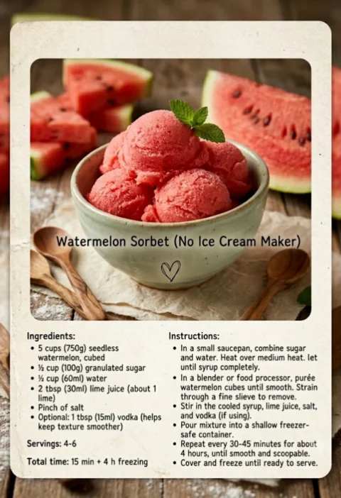 Watermelon Sorbet Recipe